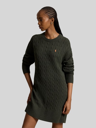 Polo Ralph Lauren Fließendes Freizeitkleid aus Woll-Kaschmir-Mix Oliv 4
