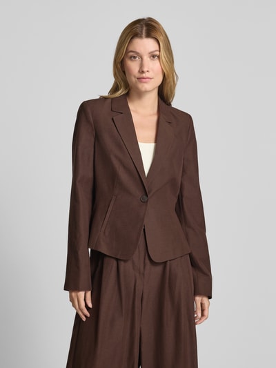 comma Blazer aus Viskose-Mix mit Leinen-Anteil Mittelbraun 4