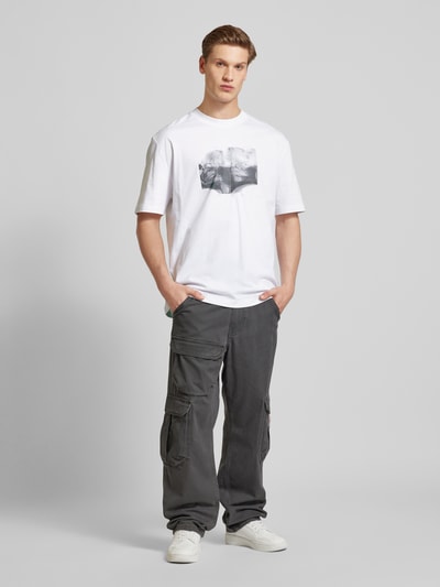 Calvin Klein Jeans T-shirt z nadrukiem z logo Biały 1