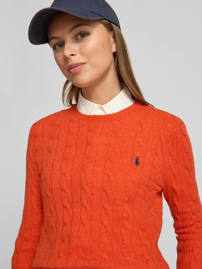 Polo Ralph Lauren Strickpullover aus Wolle-Kaschmir-Mix Modell 'JULIANNA' Orange 3