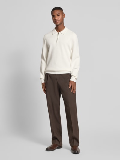 HUGO Relaxed Fit Strickpullover aus reiner Baumwolle Modell 'SAN PAULEY-C' Offwhite 1