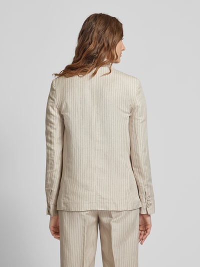 Mango Leinenblazer mit Streifenmuster Modell 'BRIONES' Beige 5