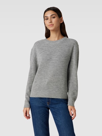 comma Casual Identity Gebreide pullover met ronde hals Lichtgrijs - 4