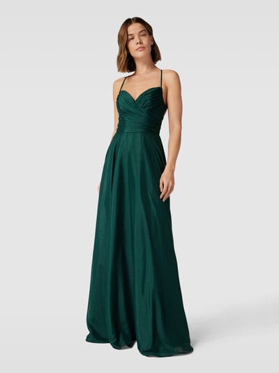 LUXUAR FASHION Avondjurk met vetersluiting aan de achterkant Donkergroen - 1