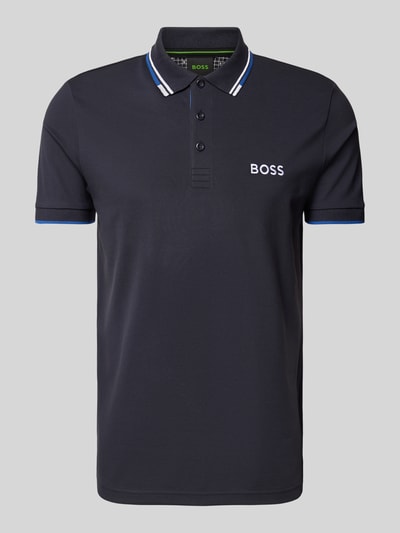 BOSS Green Regular Fit Poloshirt mit Label-Stitching Modell 'Paddy' Marine 1