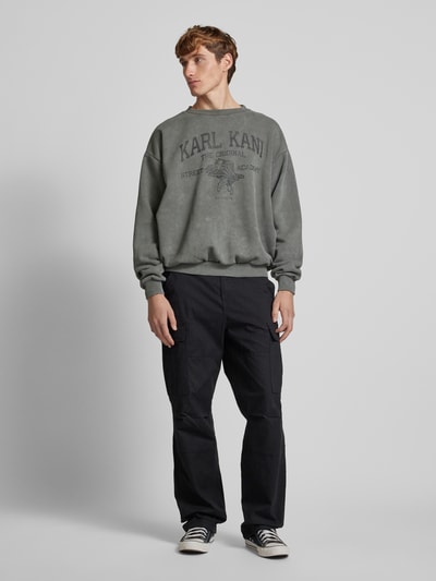 KARL KANI Sweatshirt met labelprint, model 'Kani Street Academy' Zwart - 1