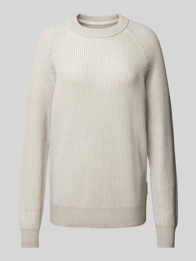 Marc O'Polo Regular fit gebreide pullover met bi-colour-effect van een mix van biologisch katoen en scheerwol Offwhite - 2