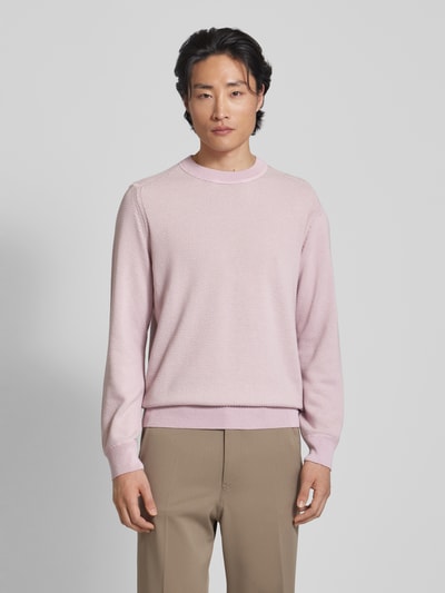 BOSS Orange Gebreide pullover met structuurmotief, model 'Kaponski' Violet - 4