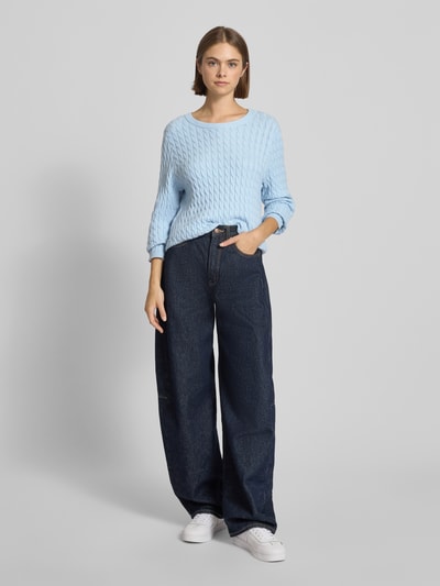 Pieces Regular fit gebreide pullover van viscosemix, model 'FIA' Lichtblauw - 1