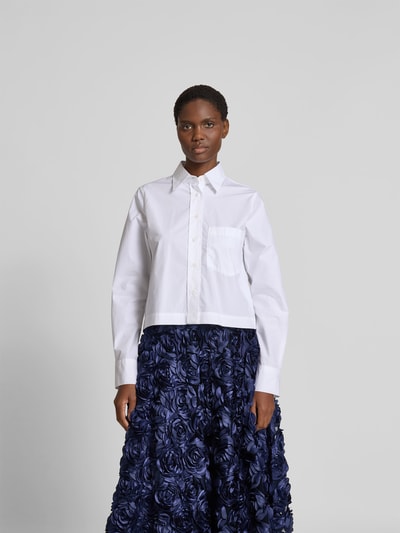 Closed Cropped Hemdbluse mit Umlegekragen Weiss 4