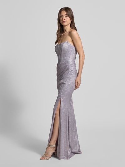 unique Maxikleid mit Schnürung im Off-Shoulder-Look Flieder 1
