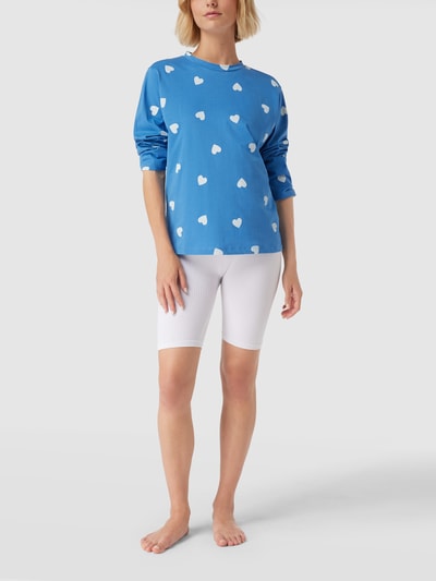 Jake*s Casual Pyjama-Oberteil mit Allover-Motiv-Print Blau 1