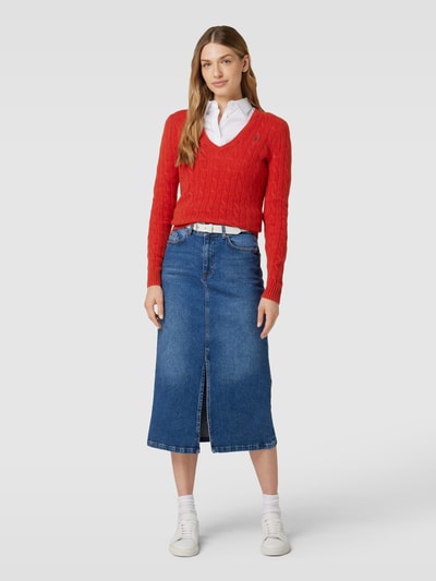 Polo Ralph Lauren Strickpullover mit Kaschmir-Anteil Modell 'KIMBERLY' Dunkelrot 1