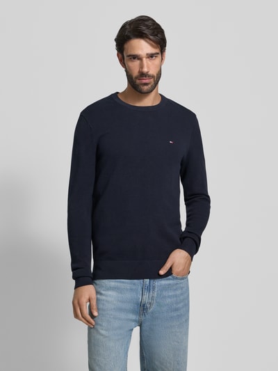 Tommy Hilfiger Regular Fit Strickpullover aus reiner Baumwolle Marine 4