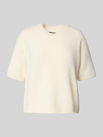 Gina Tricot Sweter z dzianiny z dodatkiem wełny lana i okrągłym dekoltem Écru 2