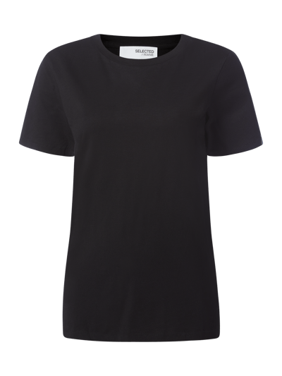 Selected Femme T shirt van pima katoen in zwart online kopen P C