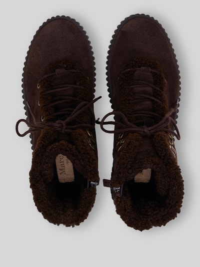 Marc O'Polo Schnürstiefel aus Rindsvelours mit Plateauprofil Dunkelbraun 5