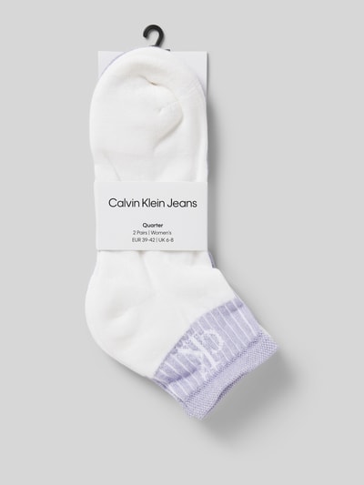 Calvin Klein Jeans Sneakersocken mit Label-Print im 2er-Pack Lila 3