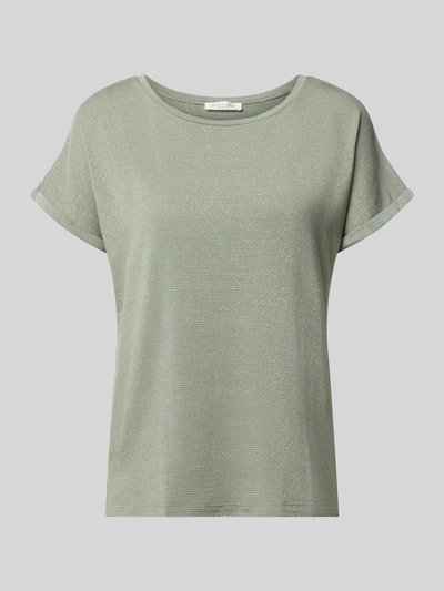 Produktfoto, Relaxed Fit T-Shirt aus Viskose-Mix von Christian Berg Woman in zartem Grün mit feiner Glitzer-Optik, Damen T-Shirt.