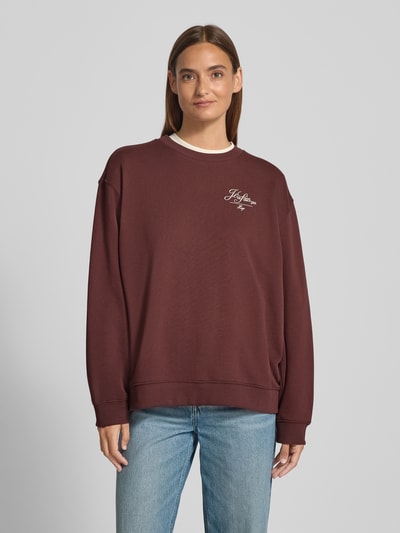 HUGO Relaxed fit sweatshirt van puur katoen Chocoladebruin - 4