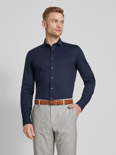 OLYMP No. Six Super slim fit zakelijk overhemd met kentkraag Marineblauw - 4