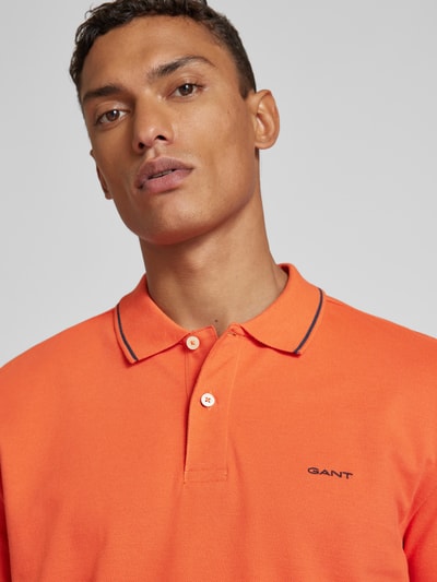 Gant Poloshirt met labelstitching, model 'TIPPING' Oranje - 3