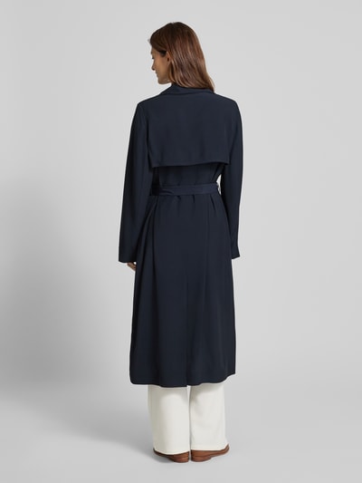 BOSS Regular fit trenchcoat met strikceintuur Marineblauw - 5