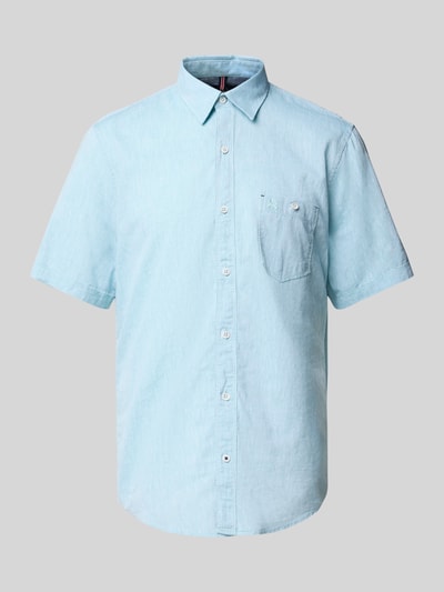 Lerros Koszula casualowa o kroju regular fit z kieszenią na piersi Turkusowy 2