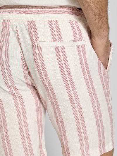 MCNEAL Shorts aus Leinen-Baumwoll-Mix mit elastischem Bund Bordeaux 3