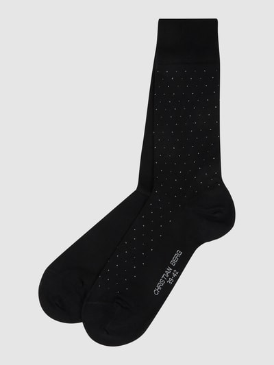 Christian Berg Men Socken mit Allover-Print im 2er-Pack Black 1