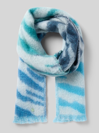 Codello Schal mit Logo-Applikation Modell 'Jacquard' Dunkelblau 1