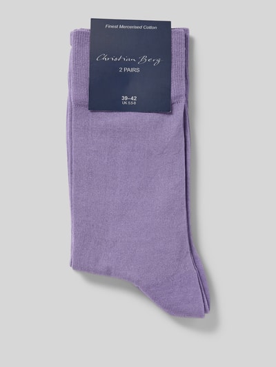 Christian Berg Men Sokken met elastische ribboordjes in een set van 2 paar Mauve - 3