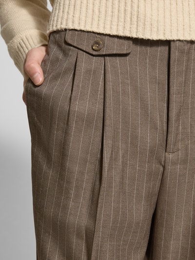 Don´t Waste Culture Spodnie materiałowe z kieszeniami z tyłu model ‘Olenna’ Szarobrązowy 3