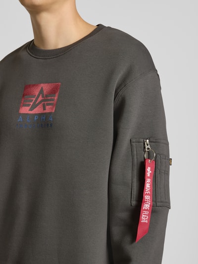 Alpha Industries Sweatshirt met ritszak op de mouw Antraciet - 3