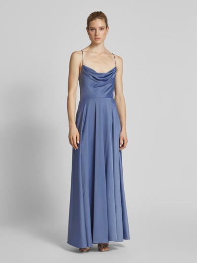 V.M. Abendkleid mit Wasserfall-Ausschnitt Hellblau 4