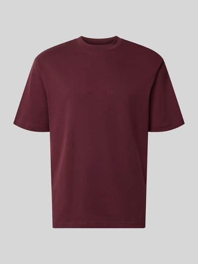Productfoto, Regular Fit T-Shirt mit Rundhalsausschnitt van MCNEAL in bordeauxrood, zuivere katoen, korte mouw, ruglengte bij maat M 69 cm