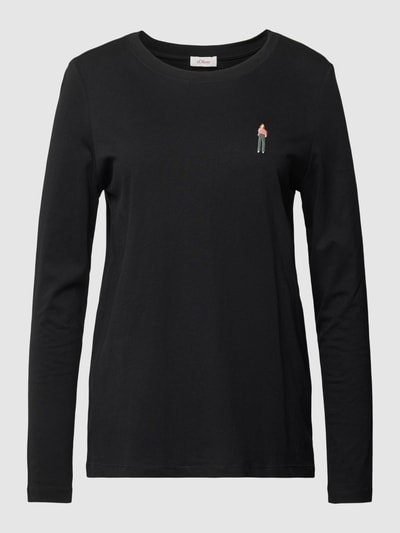 s.Oliver RED LABEL Longsleeve mit Motiv-Stitching Black 2