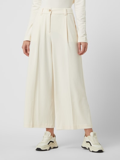 Tom Tailor Wide leg bandplooibroek met viscose, model 'Lea' Zand - 4