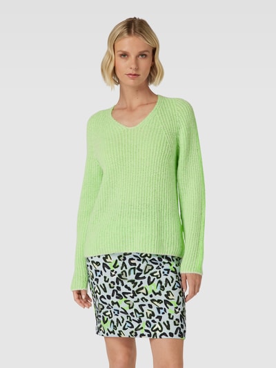 Marc Cain Gebreide pullover met V-hals Neon groen - 4