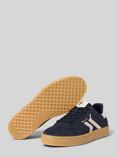 Tamaris Low Top Sneaker aus Rindsleder-Textile-Mix Marine 4