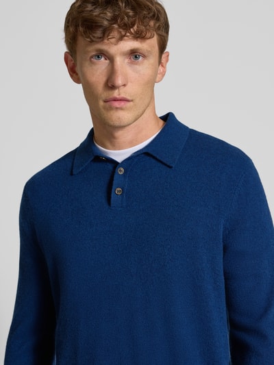 Christian Berg Men Gebreide pullover van puur kasjmier Marineblauw gemêleerd - 3