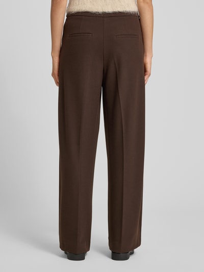 Stehmann Stoffen broek met elastische band, model 'Francis' Donkerbruin - 5