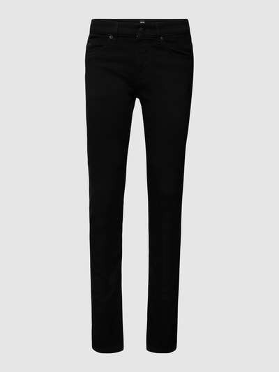 BOSS Slim Fit Jeans mit Stretch-Anteil Modell 'Delaware' Black 2