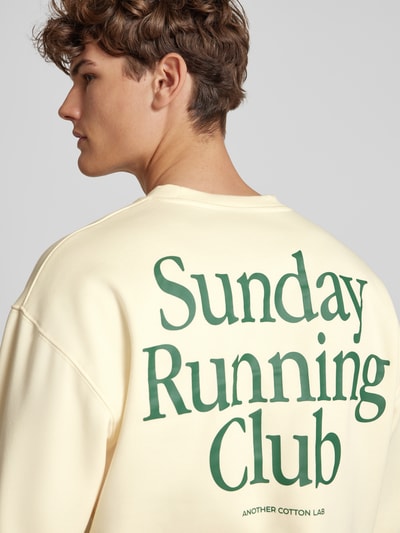 ANOTHER COTTON LAB Sweatshirt met labelprint, model 'Sunday' Offwhite - 3