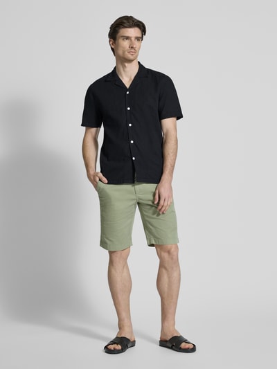 Lindbergh Relaxed fit linnen overhemd met 1/2-mouwen Zwart - 1