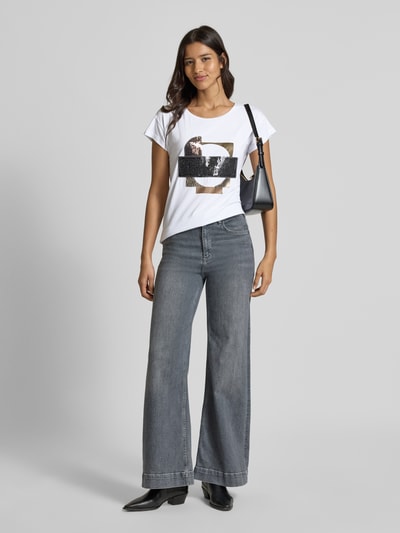 More & More T-shirt met pailletten Offwhite - 1