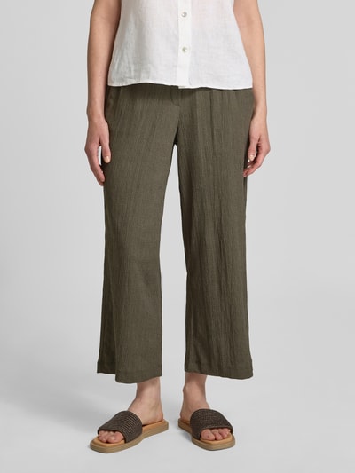 OPUS Stoffen broek met elastische band, model 'Mileni' Olijfgroen - 4