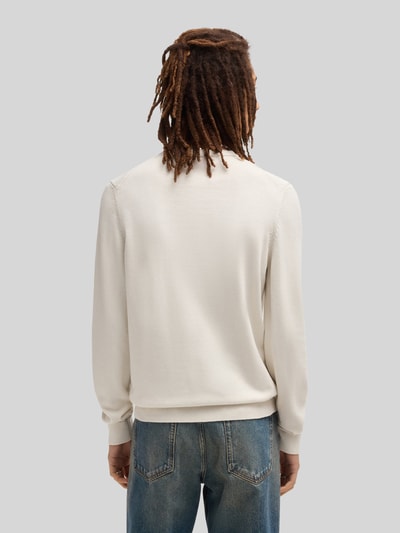 HUGO Regular fit gebreide pullover van puur katoen, model 'SAN CASSIUS' Offwhite - 5