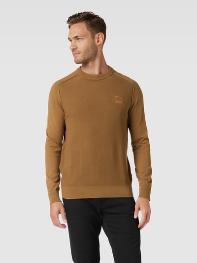 BOSS Orange Strickpullover mit Kaschmir-Anteil Modell 'KESOM' Camel 4