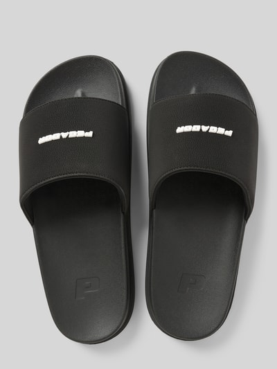 Pegador Sandalen met labeldetail, model 'SUNA SLIDE' Zwart - 3